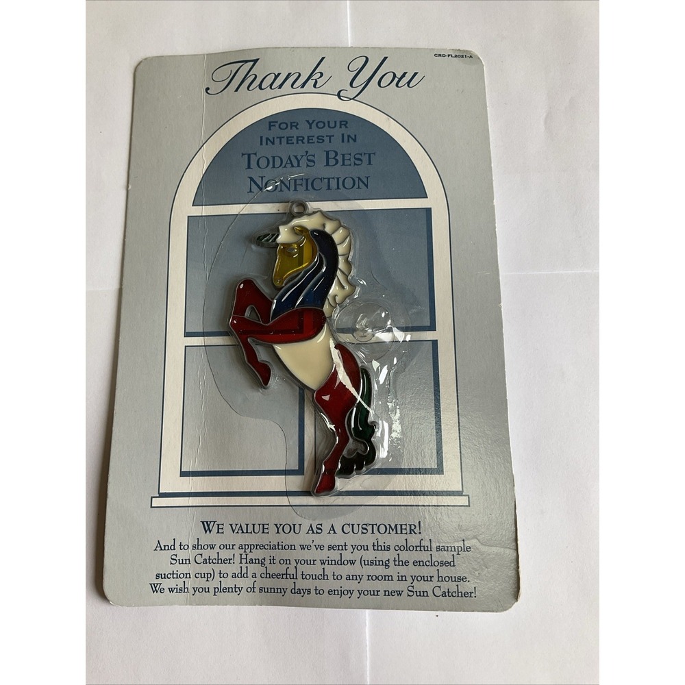 Suncatcher Today Best Nonfiction Unicorn New Vintage Stained Glass 1994